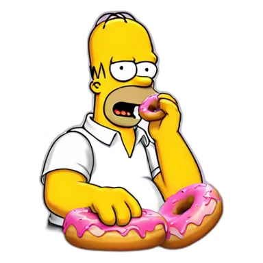 Homer Simpson eating donut sticker