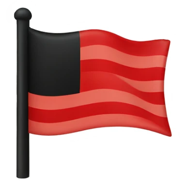 a flag in which the top is black and the bottom is red sticker