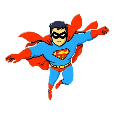 Flying superhero with energy glow around them sticker