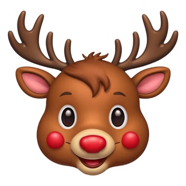 Christmas reindeer face simple sticker