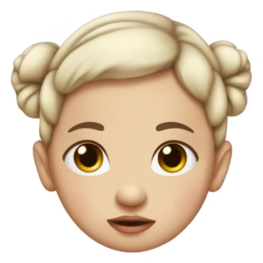 White little brown-eyed baby with two dark pigtails, plump lips sticker