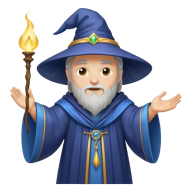wizard casting a sparkling spell sticker