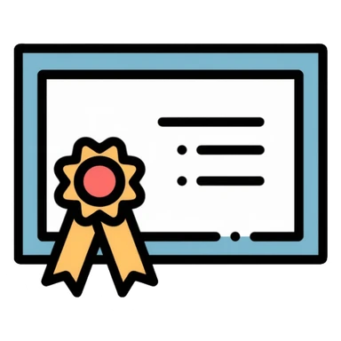 Certificate of achievement with seal sticker