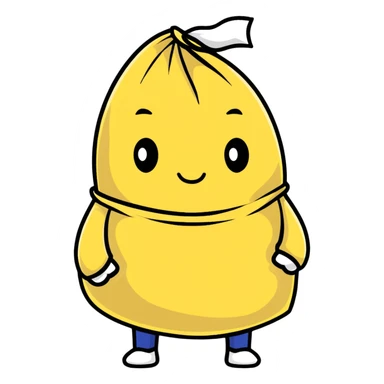 character with a sack over its head sticker
