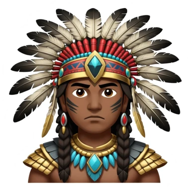 Toltec warrior with feathered headdress and obsidian blade sticker