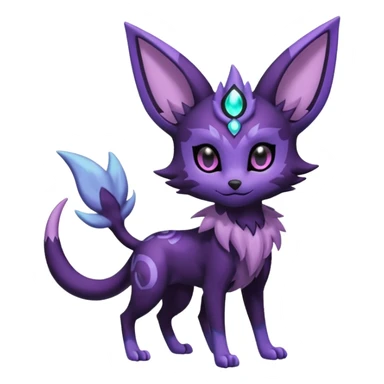 Shiny Cute Espeon-Noibat-Mightyena-Silvally-Fakémon-hybrid-creature (full body)  sticker