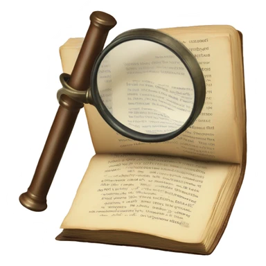 vintage book with magnifying glass sticker