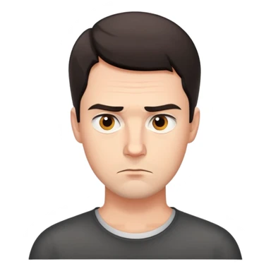 German man with short dark hair, serious expression sticker