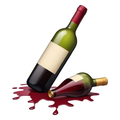Broken wine bottle sticker