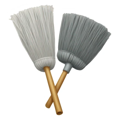 broom and mop crossed sticker