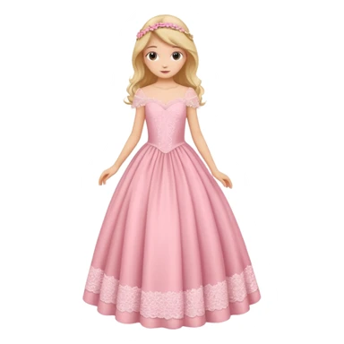 Gown in pink for kids only dress sticker