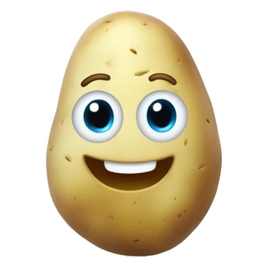 A Potato smiling with light blue eyes sticker