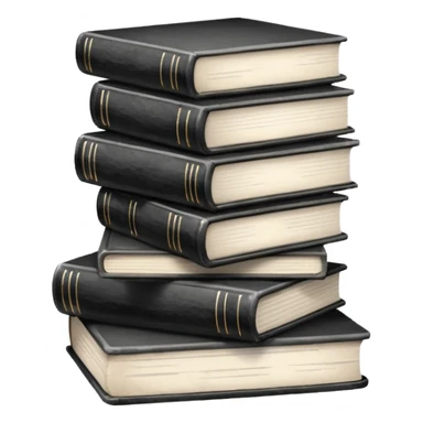 5 black and white books sticker