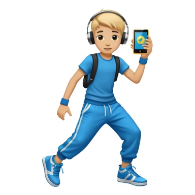 street dancer boy with music player sticker
