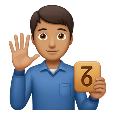 A Man holding the number 6 in one hand, and the number 7 in the other Hand.  sticker