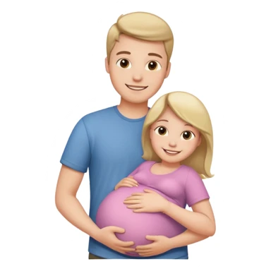 Boyfriend holding pregnant girlfriends belly sticker