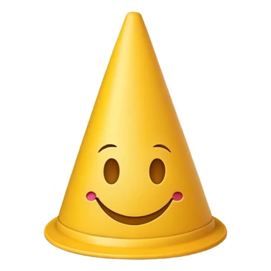Smiley emoji with cone on head as hat sticker