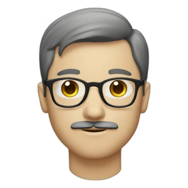 white boy with glasses and mustache sticker