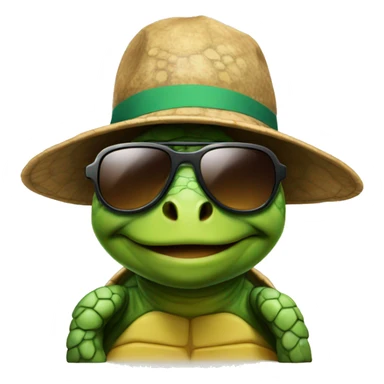 Turtle wearing a hat and sunglasses  sticker