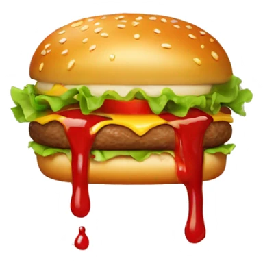 burger with dripping ketchup sticker