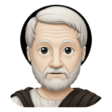 can you produce a black and white hand drawing of Aristotle ? sticker