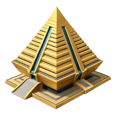 Annunaki spaceship, a massive floating ziggurat-like structure, blending ancient Sumerian aesthetics with high-tech propulsion systems sticker