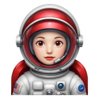 red glitter astronaut sticker