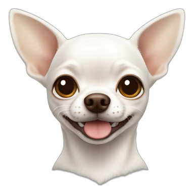 white chihuahua head with brown ears sticker