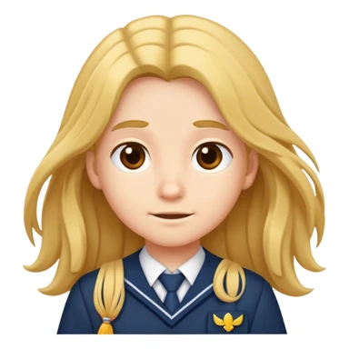 cartoon character with long hair wearing a school uniform sticker