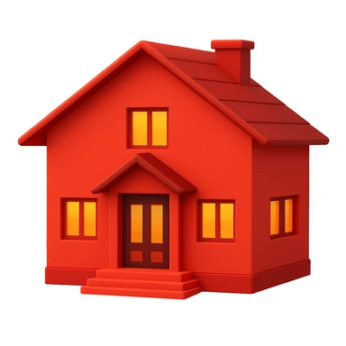 minimal house, emoji, red sticker
