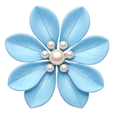 pale blue pastel sakura flower with a delicate pearl border sticker