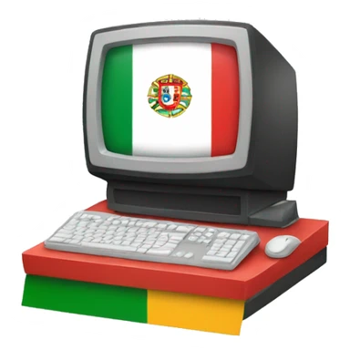 computer in the style of the portuguese flag sticker