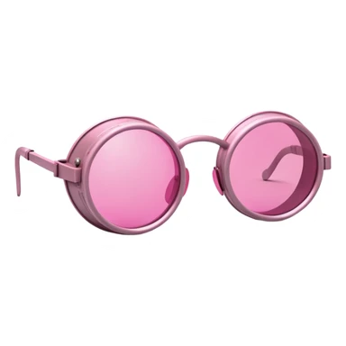 pink tinted welding goggles, round pink lenses, minimal frame, safety glasses sticker