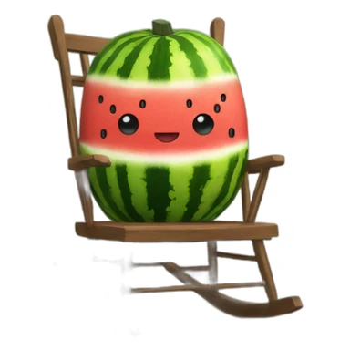 Watermelon superhero in a rocking chair sticker