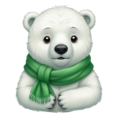 polar bear in green scarf sticker