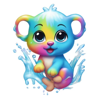 Lisa frank baby animal in water  sticker