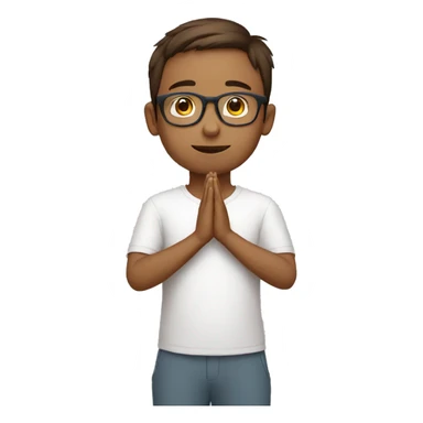 boy doing namaste with wearing specs indian white sticker