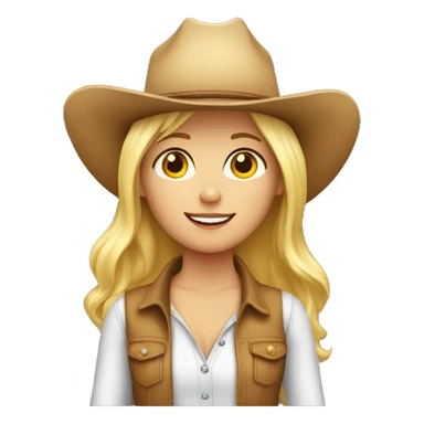 blonde girl wearing a cowboy hat sticker