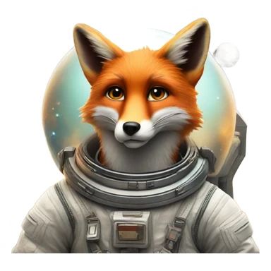 Fox in outer space sticker