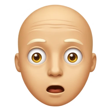 a classic yellow bald emoji, when he/she see bil, and suprised with cheapest prices sticker