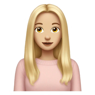 Beautiful white girl with long blonde hair wearing light pink sweater  sticker