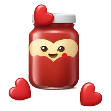 heart sauce jar sticker