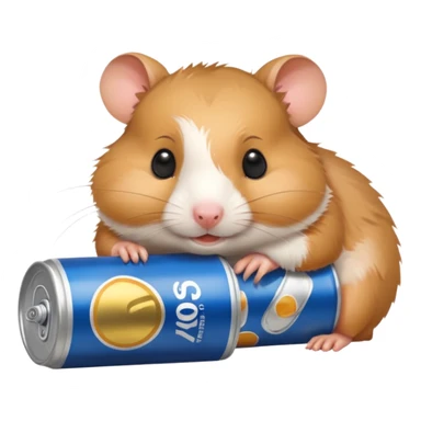 disheveled hamster laying on its side, flushed cheeks, empty beers nearby sticker