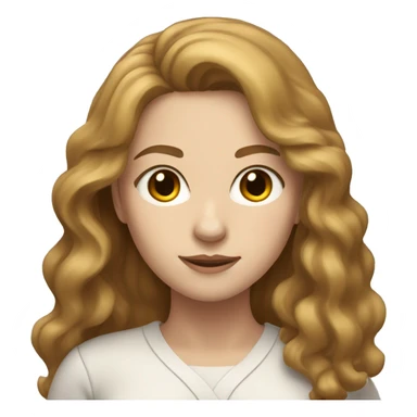 a woman with wavy, long, light brown hair, very white skin and light brown eyes sticker