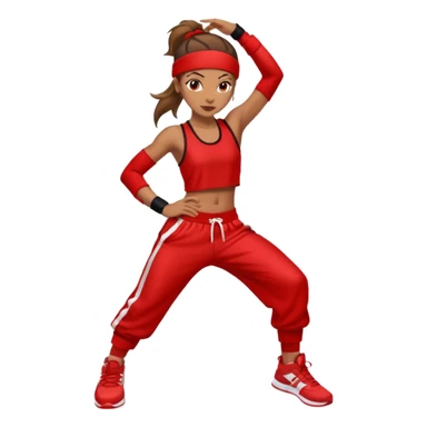 a girl streetdancer with red outfit sticker