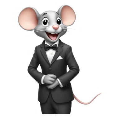 Happy mouse wearing a suit blowing a kiss sticker