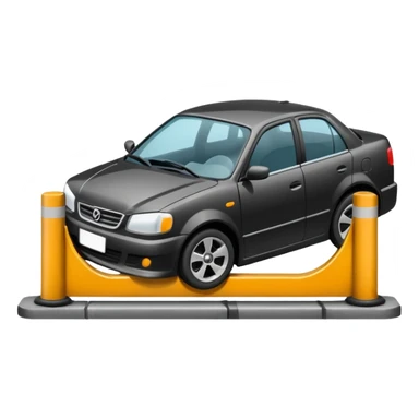 car crashed to a trafic barrier sticker