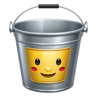 classic metal bucket, shiny and simple sticker