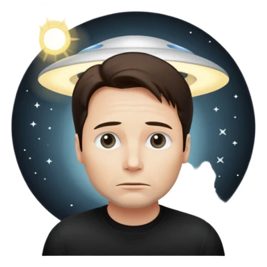 Mulder from the x-files looking very very worried (not trusting anyone today) while wearing a dark t-shirt. A beam of light from a UFO illuminates him sticker