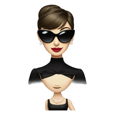 audrey hepburn holly golightly character sunglasses and black dress sticker